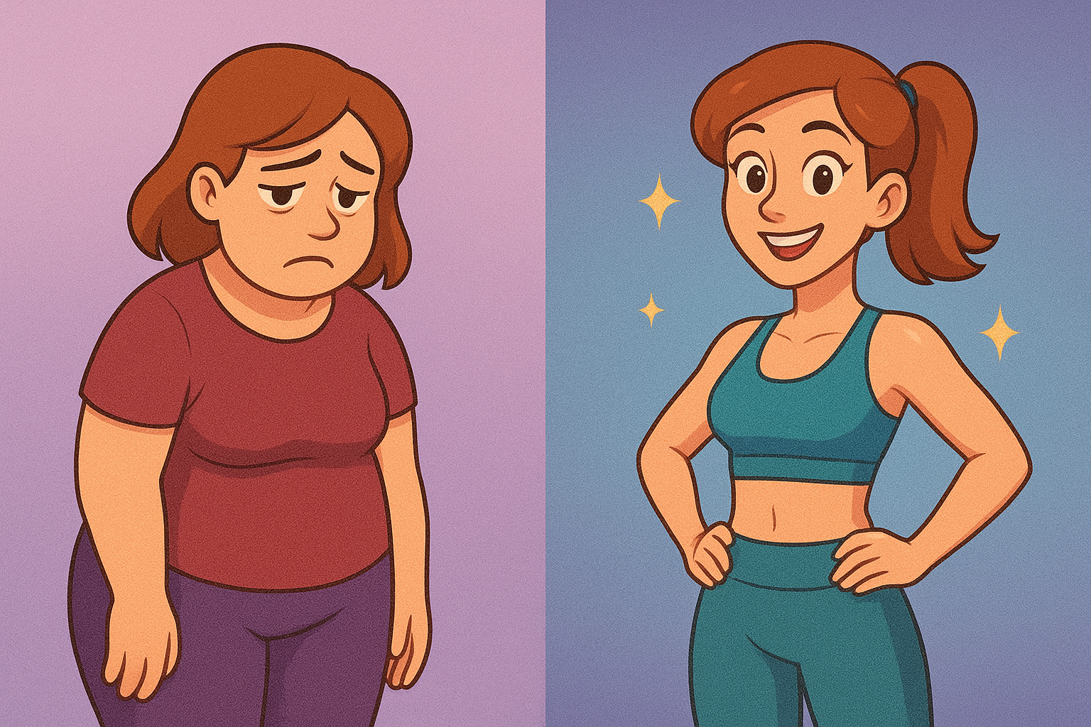 Transformação antes e depois